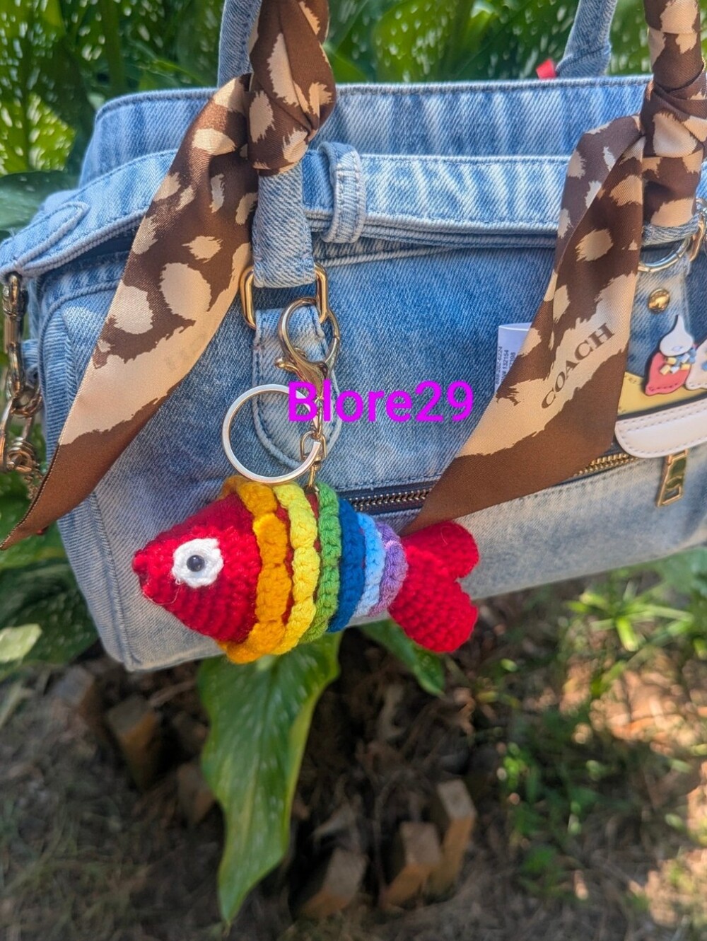 Handmade Crochet Rainbow Fish Plush - Multicolor
